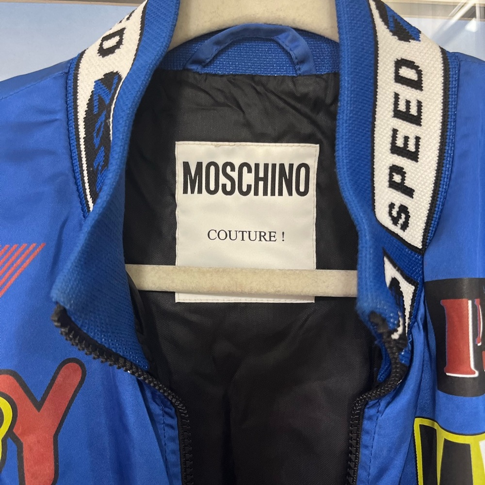 Moschino Blue Racing Logo Bomber Jacket - Picture 4 of 14